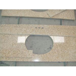 China Sunset Gold Granite Bathroom Vanity Tops , Custom Cut Size Granite Tile Countertop supplier