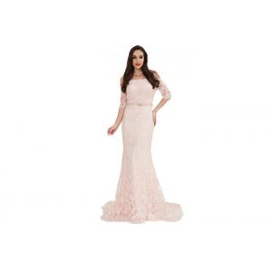 Baby Light Pink Sequin Half Sleeve Evening Gown Women Wear Customized Size