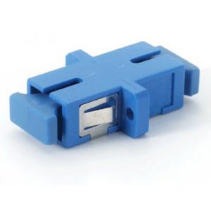 China Simplex SC/UPC Fiber Optic Adapter with ceramic sleeve blue cap with flange supplier