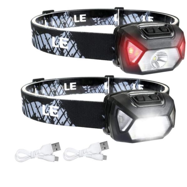 2000 Lumens Red And White Headlamp Work Light Motion Sensor Waterproof IP65