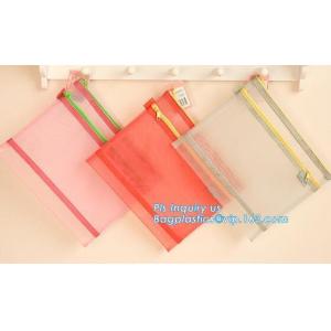 China Documento A4 do saco, do Mesh Zipper Bag For Office & da escola do arquivo da malha do documento do zíper do interlayer do PVC, saco do documento da malha do zíper supplier