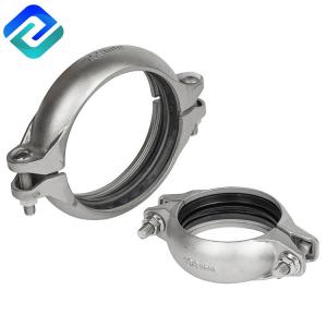 China Dn50 Stainless Steel Pipe Clamps Rigid Grooved Coupling Electroplating Matt Dn10 450psi supplier