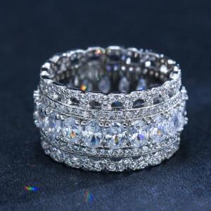 925 Sterling Silver Jewelry Vintage Purple Crystal Couple's Wedding Silver Rings Zirconia Ring Wedding Ring Jewelry