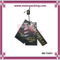 Golden foil logo UV black paper hangtags for men suit ME-TG001
