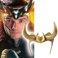 China Loki Cosplay PVC Helmet With Horns Headwear Headband Helmet Masquerade Adult Halloween Party Costume Prop on sale