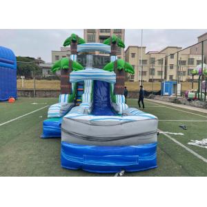 China Jungle Palm Tree Theme EN71 Inflatable Water Slide With Pool supplier