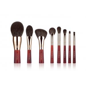 Vonira Beauty Red Rosy Color Essential Travel Brush Set 100%  Vegan Cruelty Free 8 Piece Mini Face Eye Makeup Brush Kit
