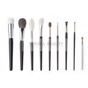 China Gorgeous Handmade Natural Animal Hair Makeup Brushes Luxe Glossy Black Handle supplier