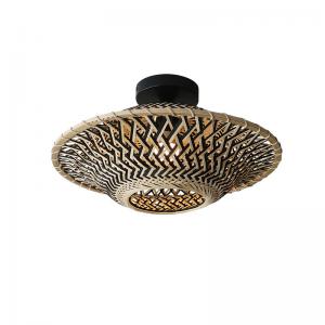 Round Bamboo Pendant Lamp , Woven Ceiling Light For Indoor Lighting