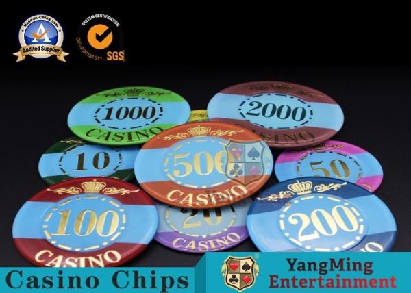 Marbre de cristal européen Crystal Casino Poker Chips/Wear Resistance Casino