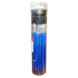 Plastic Tube With Hanger Flux Brushes Bulk With Blue Plastic Handle 25 Pcs