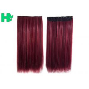 China Heat Resistant Fiber Synthetic Clip In Hair Extension Silk Straight For Women supplier