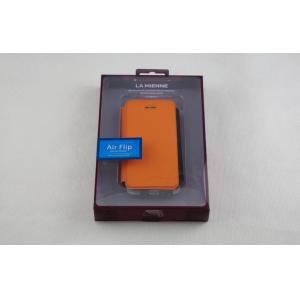 Caso duro de Iphone 5 Shell de la cartera de la PU, cajas anaranjadas del Doble-protector