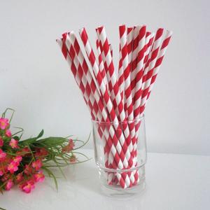 Red Strip drinking paper straws/ Drinking Straws For party wholesale