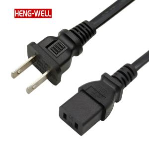 2-Pin Flat Power Cord Plug IEC Female End C9 Connector Extension for Laptop DVD Player Appliances