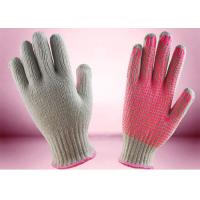 China 7 Gauge PVC Dotted Gloves Pink PVC Dots On Palm Slip Resistance ZS2-015 on sale