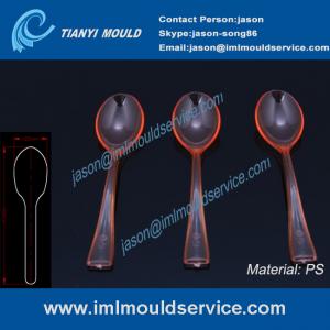 PS small red clear plastic disposable ice cream spoon and serving spoon mould