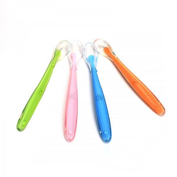 Christmas Gift Silicone Baby Spoon Colorful For Baby Girl / Boy Flexible