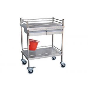 Two Layers Stainless Steel Medical Trolley Medicine Change Hospital Cart With Plastic Barrel (ALS-SS05)