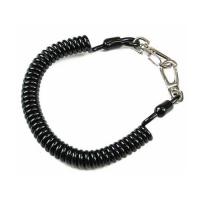 China Hook Eyelet Coil Tool Lanyard Rubber Covered Black Sleeve Tubing TPU With Clips on sale