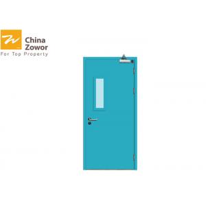 China Single Swing Galvanized Steel Insulated Fire Door With Vision Panel For Apartment supplier