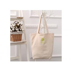 Stylish Reusable Canvas Shopping Bags Natural Fabric OEM / ODM Service