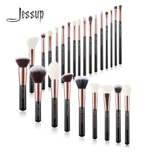 Jessup 25pcs Black/Rose gold Pro Makeup Brushes Set Oem Makeup Manufacturer Makeup Accessories Wholesale T155