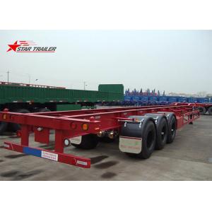 China Startrailer Red Color Gooseneck Skeletal Container Trailer For Truck , Long Life supplier