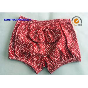 China White Dots Printed Baby Girl Jogger Pants , Size Customized Infant Girl Shorts supplier