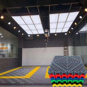 Non Slip Vented Garage Floor Tiles 440g PP Tiles Flooring