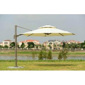 250g Polyester Beach Sunshade Umbrella 3.5M Cantilever Parasol Heavy Granite Base