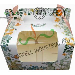 Recycled White Cardboard Cake Packaging Boxes With Lids Full CMYK Printing