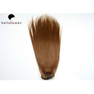 Brazilian Remy Clip In Hair Extension , Colored Straight Weave Human Hair