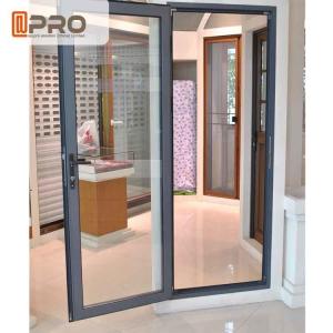 Long Life Span Tempered Glass Door , Double Swing Modern Aluminium Doors shower door hinges types exterior hinges