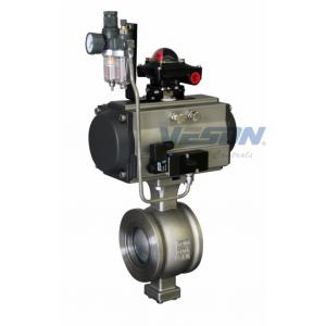 China V Notch Pneumatic Actuated Ball Valve , Motorized Ball Valve Nickel Plated supplier