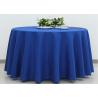 Dark Blue Wedding Textile Round Linen Table Cloths , 90 / 108 Inch Round