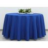 China Dark Blue Wedding Textile Round Linen Table Cloths , 90 / 108 Inch Round Tablecloth wholesale