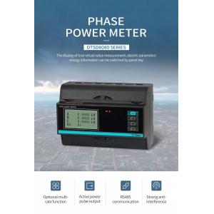 3 Phase Multifunction Power Meter RS485 Port Multi Tariff Rate Rail Mounting