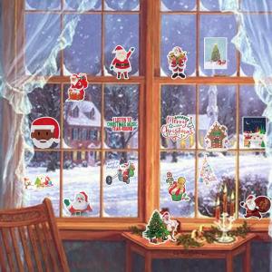 Transparent PVC Snowman Window Stickers 0.1mm Merry Christmas Gift Stickers