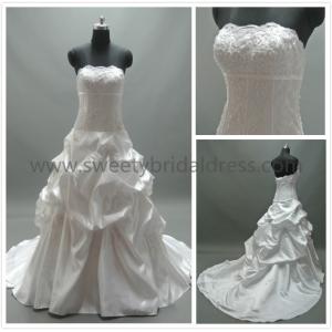 Ball Gown Strapless Beading Lace and Taffeta Wedding Dress AS2011B