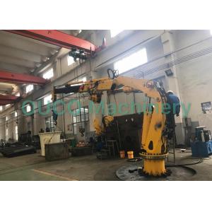 Yellow Hydraulic Folding Boom Crane Versatile With Different Types Control Systems