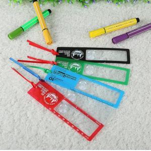 China Cheap PVC Crad Bookmark Magnifier / Ruler Magnifier / Bookmark With Magnifier , Custom Print Your Own Logo, 189*65MM supplier