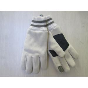 China Winter gloves for Men and Woven Robbin Cuff--Fleece Glove--Polyester glove-Touch screen glove for Smrt touch--Iphone Use supplier