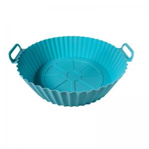 Wholesale Foldable Reusable Non Stick Silicone Air Fryer Liner Baking Mat Cake Pan Circular Air Fryer Silicone Pot Liner