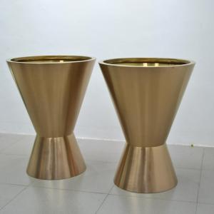 China spindle shape SS304 large stainless steel flower pot for celebration height 140cm supplier