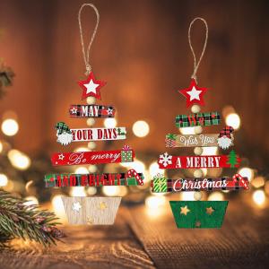 Christmas Festival Tree Wooden Decorative Hang Tag