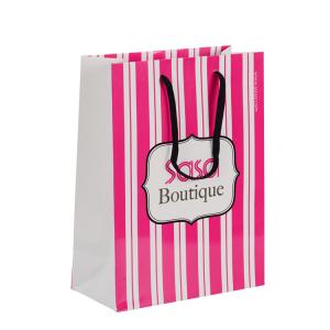 Foldable Customized Branded Paper Bags / Paper Gift Bags With Rope Handles