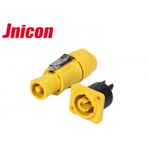 Powercon Waterproof Plug Socket , Yellow IP44 Waterproof 3 Pin Plug And Socket