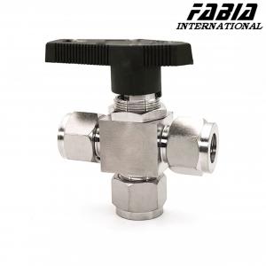 Water High Pressure Stainless Steel 3 Way Ball Valve Manual  T Type