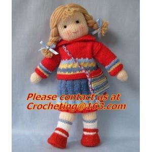 Custom kitted toys, knitting girl, 100% cotton yarn custom toys， Cheap custom plush toys